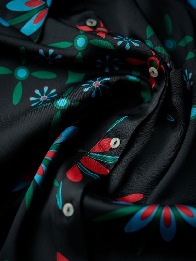Another Sunday Long Sleeved Satin Oversized Shirt In Multi Print - Image 9 of 9 Another Sunday Long Sleeved Satin Oversized Shirt In Multi Print - Image 9 of 9