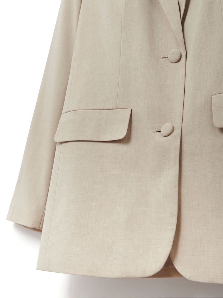 Another Sunday Oversized Linen Look Blazer In Stone - Image 6 of 6