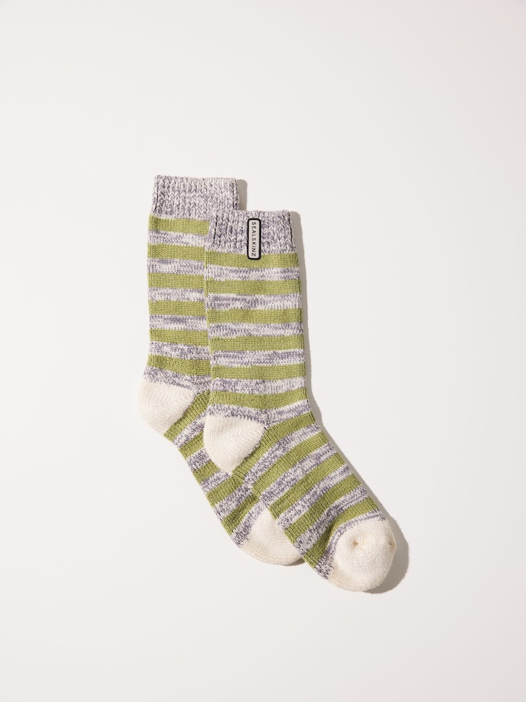 Sealskinz Womens Banham Bamboo Mid Length Striped Socks - Image 1 of 2