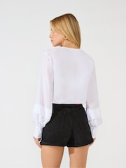 Ro&Zo Pocket Front Hi Lo White Shirt - Image 2 of 5