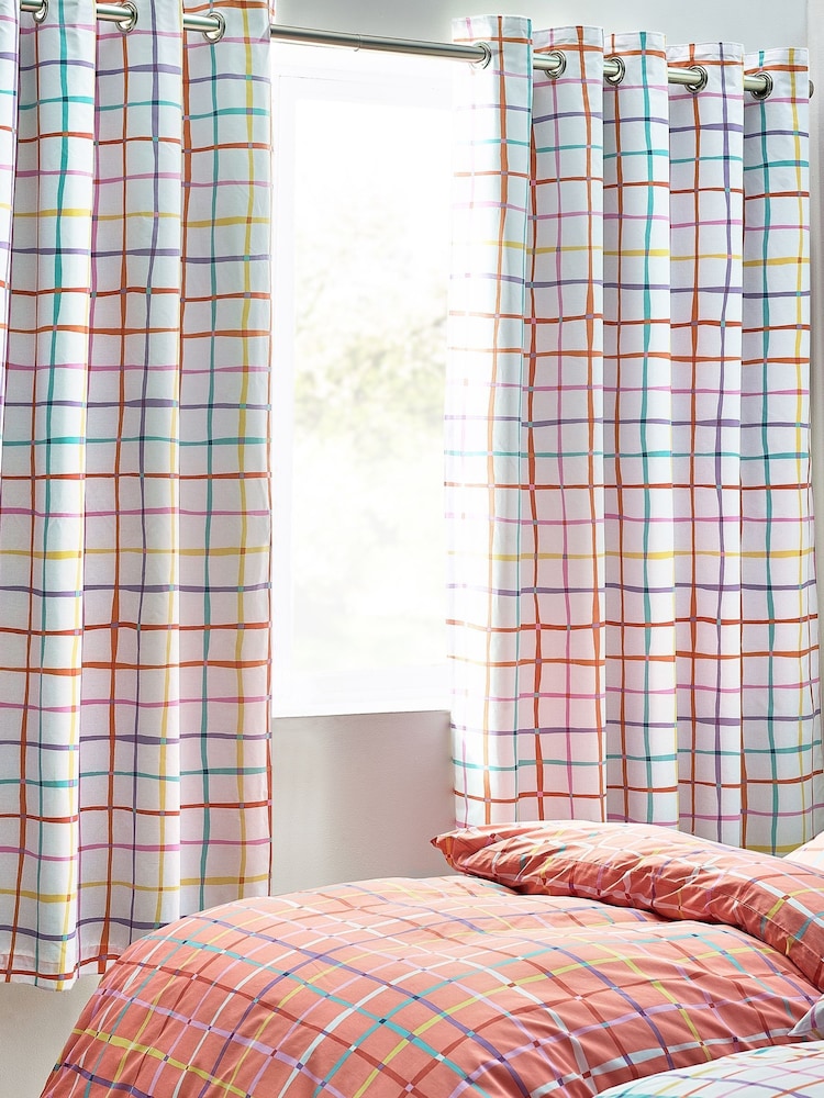 Multi Check Ombre Eyelet Blackout Curtains - Image 1 of 4