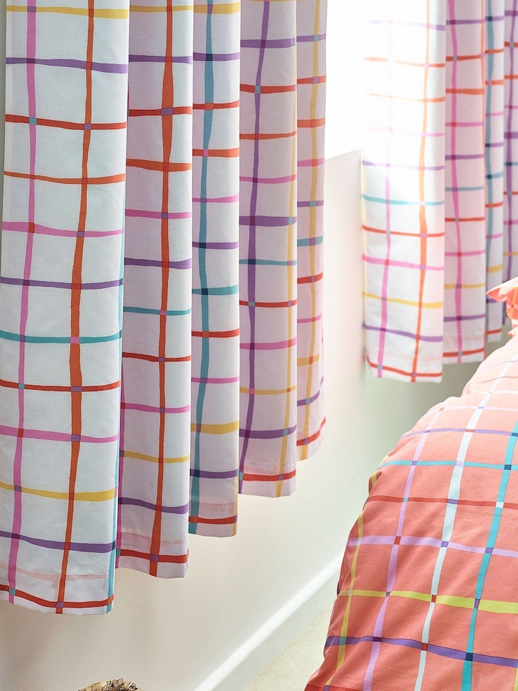 Multi Check Ombre Eyelet Blackout Curtains - Image 2 of 4