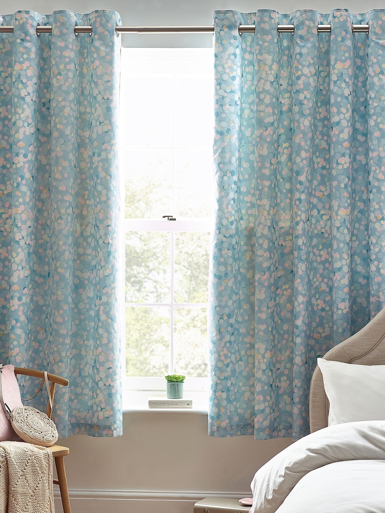 Teal Blue Ombre Ombre Eyelet Blackout Curtains - Image 1 of 4