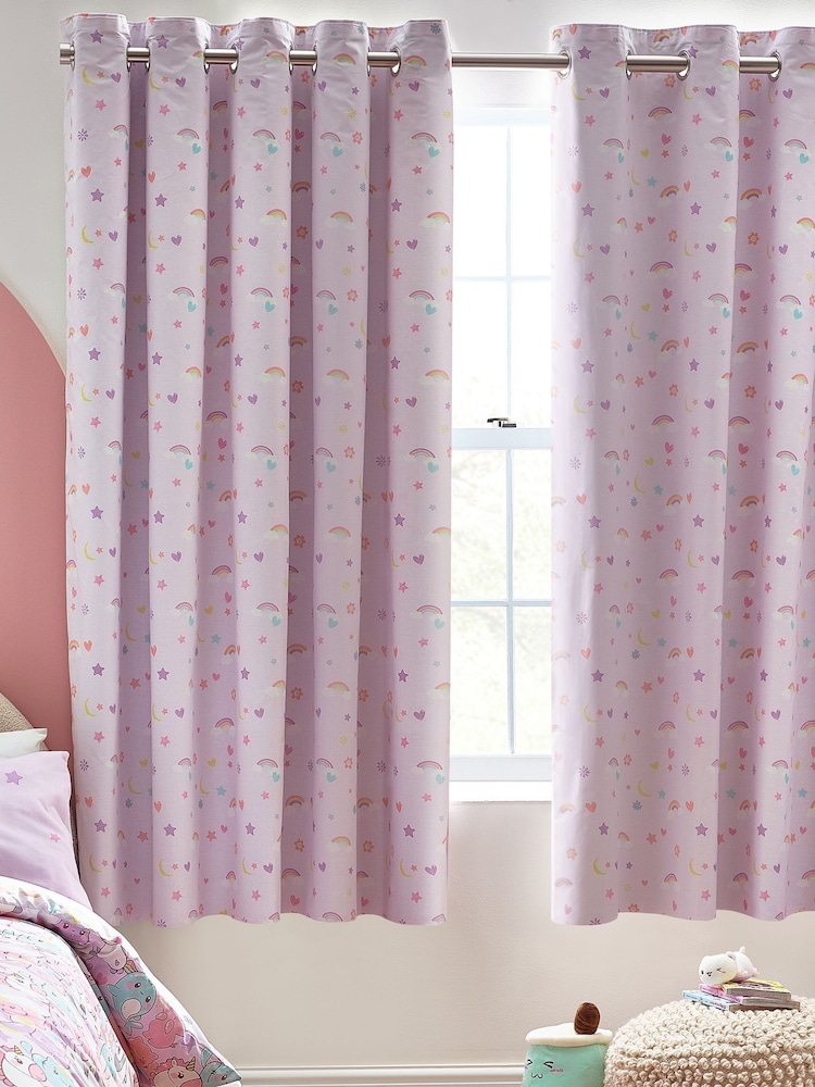 Pink Unicorns Ombre Eyelet Blackout Curtains - Image 1 of 4
