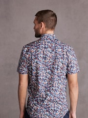 Charcoal Grey Regular Fit Signature Short Sleeve 100% Cotton Shirt - Image 3 of 7