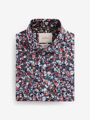 Charcoal Grey Regular Fit Signature Short Sleeve 100% Cotton Shirt - Image 5 of 7