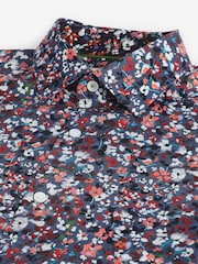 Charcoal Grey Regular Fit Signature Short Sleeve 100% Cotton Shirt - Image 6 of 7