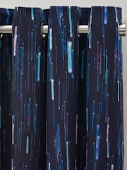 Navy Digital Dash Eyelet Blackout Curtains - Image 2 of 4