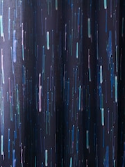 Navy Digital Dash Eyelet Blackout Curtains - Image 3 of 4