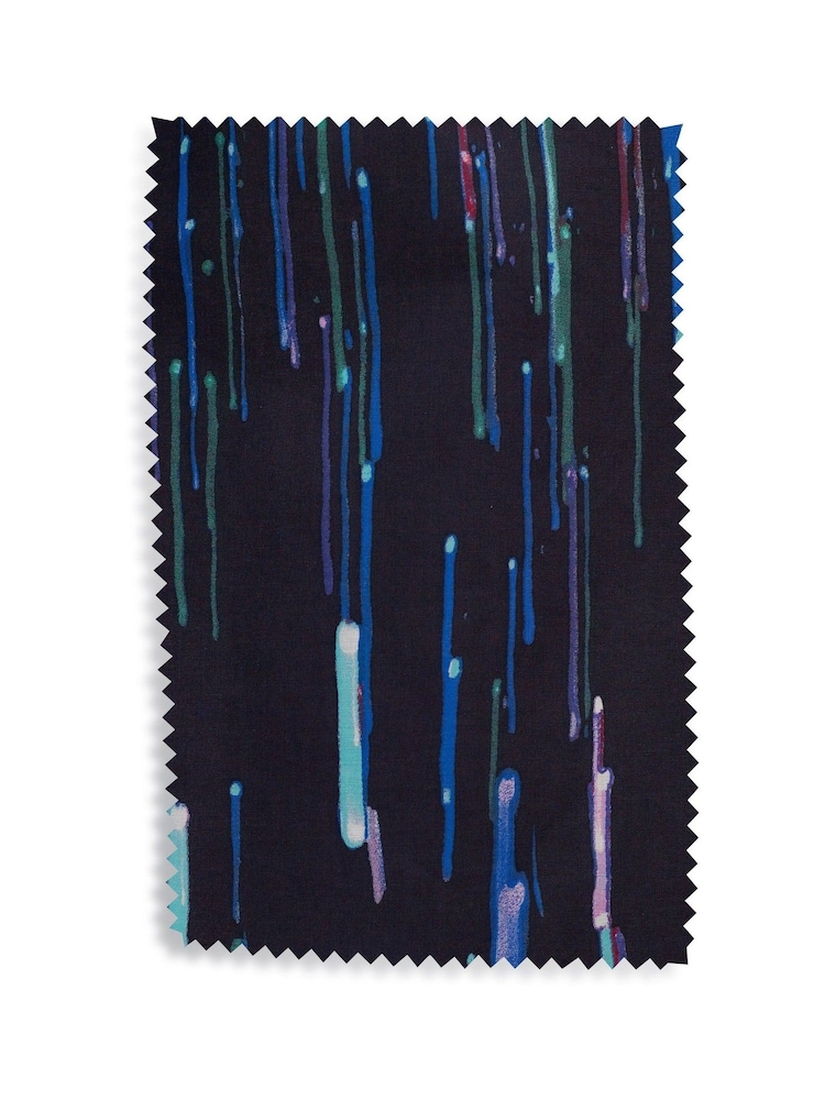 Navy Digital Dash Eyelet Blackout Curtains - Image 4 of 4