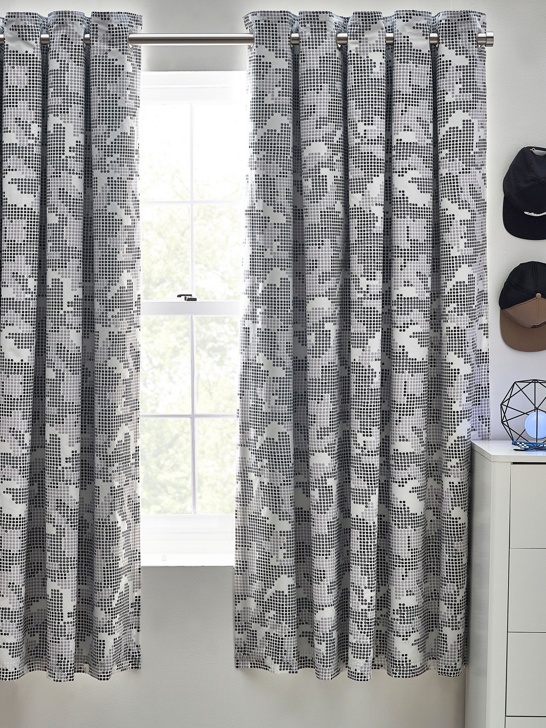 Mono Pixel Camo Eyelet Blackout Curtains - Image 1 of 4