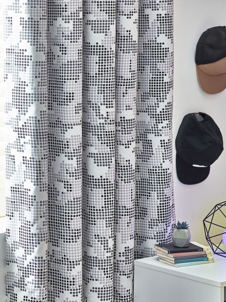 Mono Pixel Camo Eyelet Blackout Curtains - Image 2 of 4
