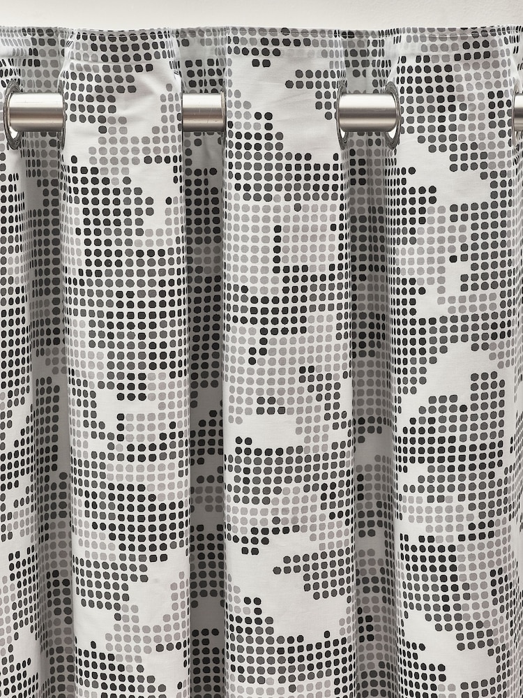 Mono Pixel Camo Eyelet Blackout Curtains - Image 3 of 4