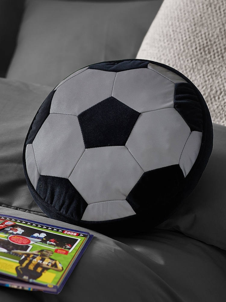 Monochrome Reflective Football Cushion - Image 2 of 4