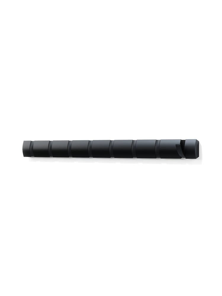 Umbra Black Flip 8 Hook Wall Mounted Coat Rack - Image 4 of 5