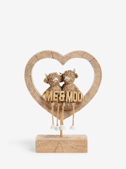 Brown Me and Moo Hamish The Highland Cow Heart Ornament - Image 2 of 4