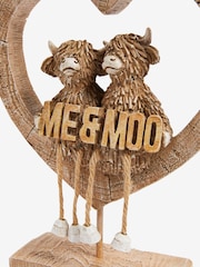 Brown Me and Moo Hamish The Highland Cow Heart Ornament - Image 4 of 4