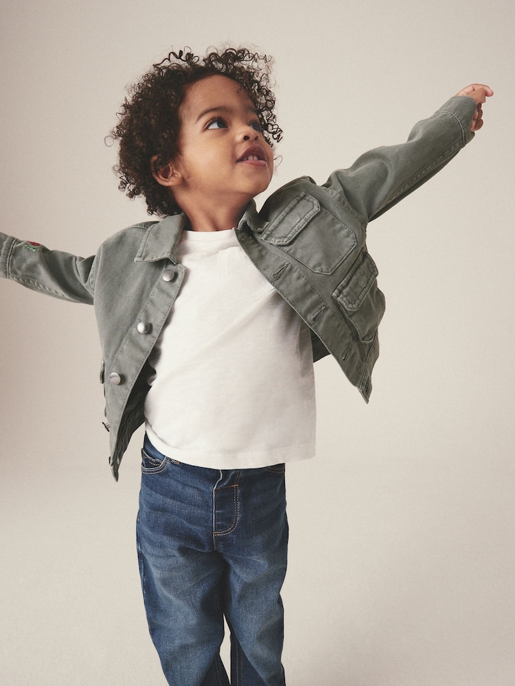 Sage Green 100% Cotton Denim Jacket (3mths-7yrs) - Image 2 of 9 Sage Green 100% Cotton Denim Jacket (3mths-7yrs) - Image 2 of 9