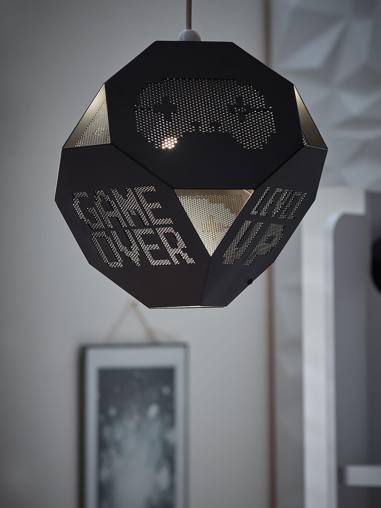 Black Pixel Gamer Easy Fit Lamp Shade - Image 1 of 6