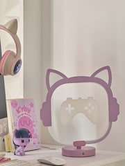 Lilac Purple Cat Gamer Controller LED Table Light - Image 1 of 1