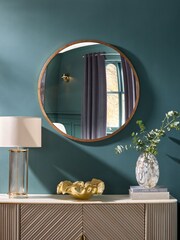 Gold Antique Effect 80cm Convex Round Wall Mirror - Image 1 of 6