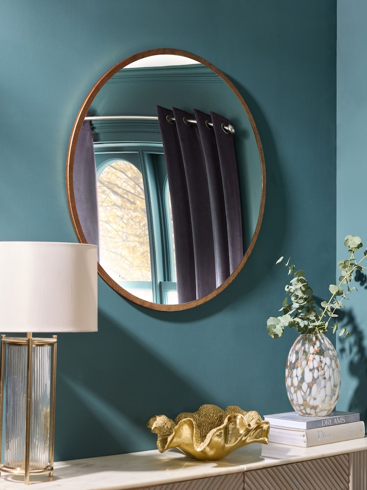 Gold Antique Effect 80cm Convex Round Wall Mirror - Image 2 of 6