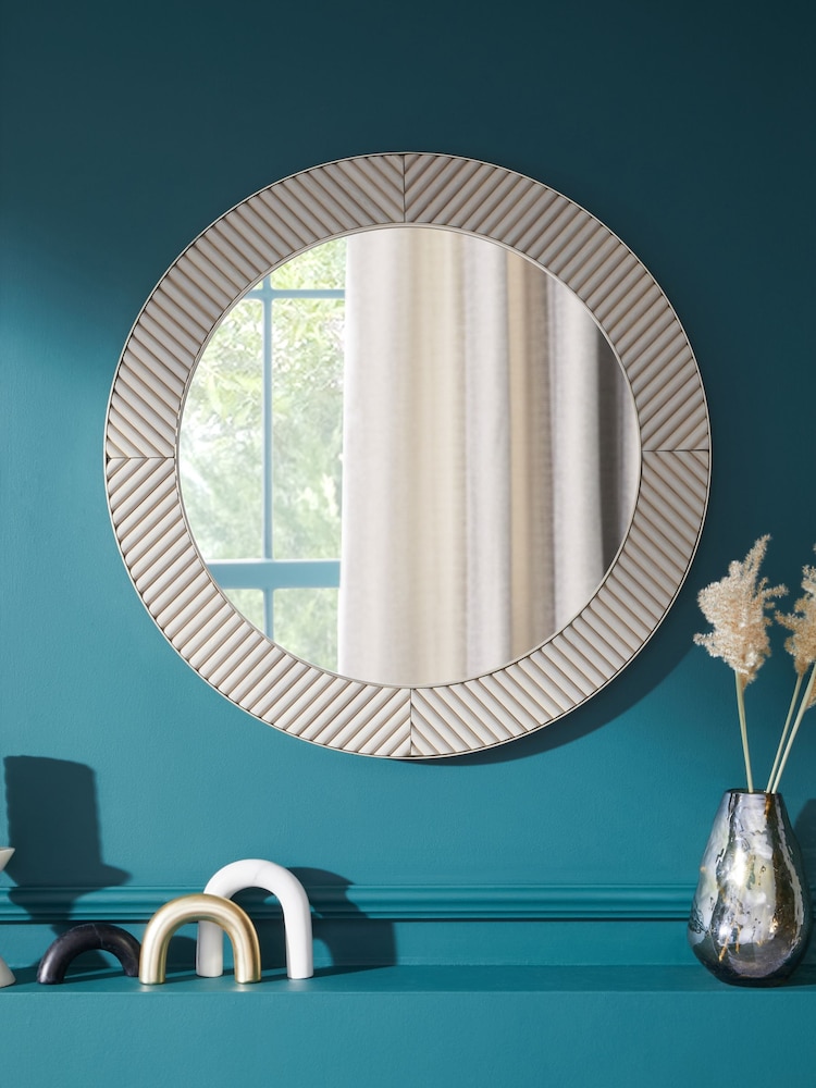 Grey Valencia Round Wall Mirror - Image 1 of 4