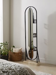 Black Freestanding Rotating Storage Mirror - Image 1 of 7