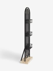 Black Freestanding Rotating Storage Mirror - Image 6 of 7