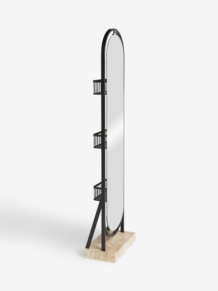 Black Freestanding Rotating Storage Mirror - Image 7 of 7