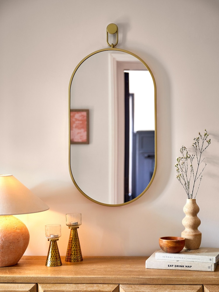 Gold Fob Detail Wall Mirror - Image 1 of 7