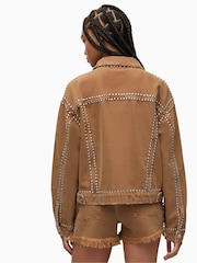 AllSaints Brown Bella Studded Jacket - Image 2 of 7