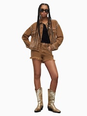 AllSaints Brown Bella Studded Jacket - Image 3 of 7