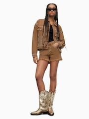 AllSaints Brown Bella Studded Jacket - Image 4 of 7