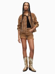 AllSaints Brown Bella Studded Jacket - Image 5 of 7