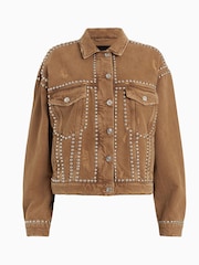 AllSaints Brown Bella Studded Jacket - Image 7 of 7