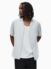 AllSaints Blue Mattole Short Sleeve Shirt - Image 1 of 6