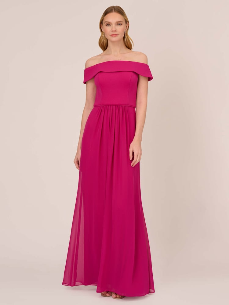 Adrianna Papell Crepe Chiffon Gown - Image 1 of 5