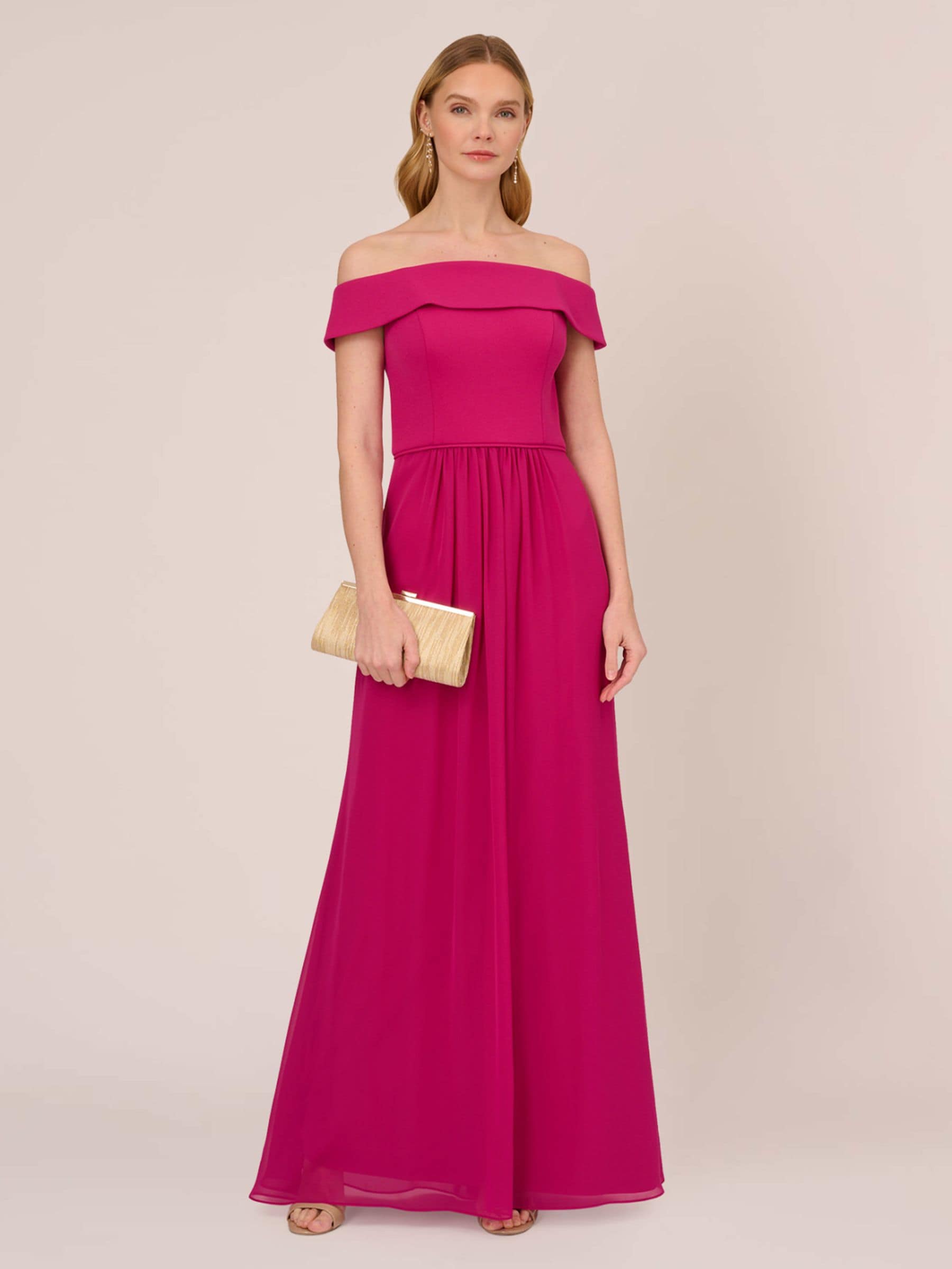 Buy Adrianna Papell Crepe Chiffon Gown from Next USA