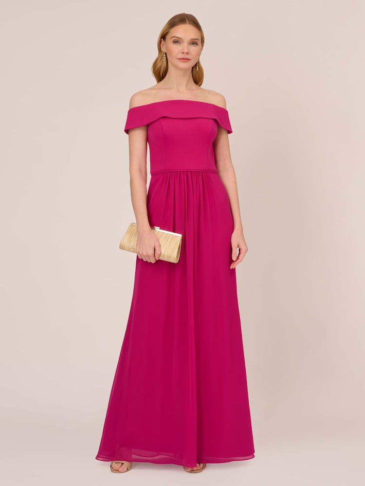 Adrianna Papell Crepe Chiffon Gown - Image 3 of 5