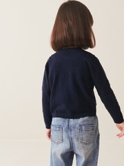 Navy Bobble Cardigan (3mths-10yrs) - Image 2 of 7