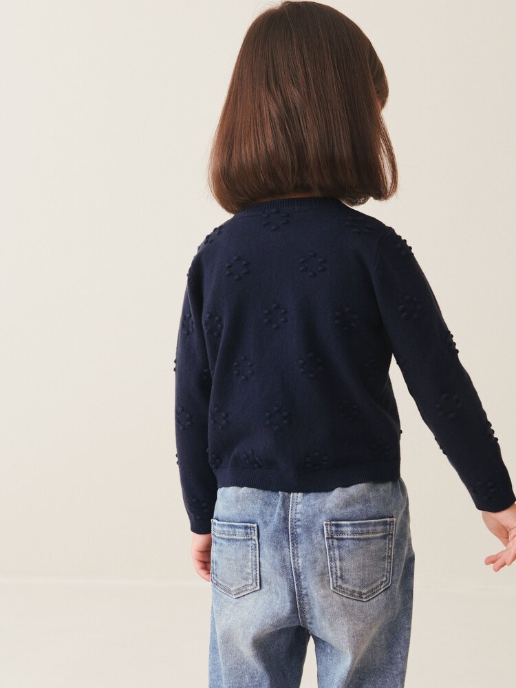 Navy Bobble Cardigan (3mths-10yrs) - Image 2 of 7
