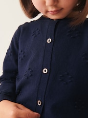 Navy Bobble Cardigan (3mths-10yrs) - Image 4 of 7