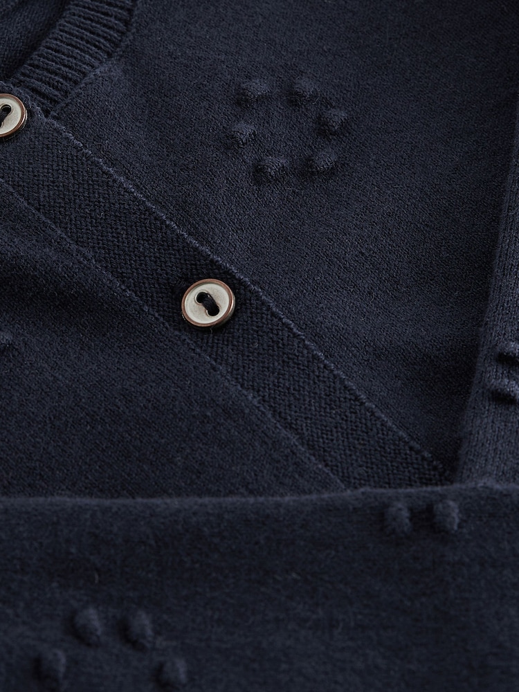 Navy Bobble Cardigan (3mths-10yrs) - Image 7 of 7 Navy Bobble Cardigan (3mths-10yrs) - Image 7 of 7