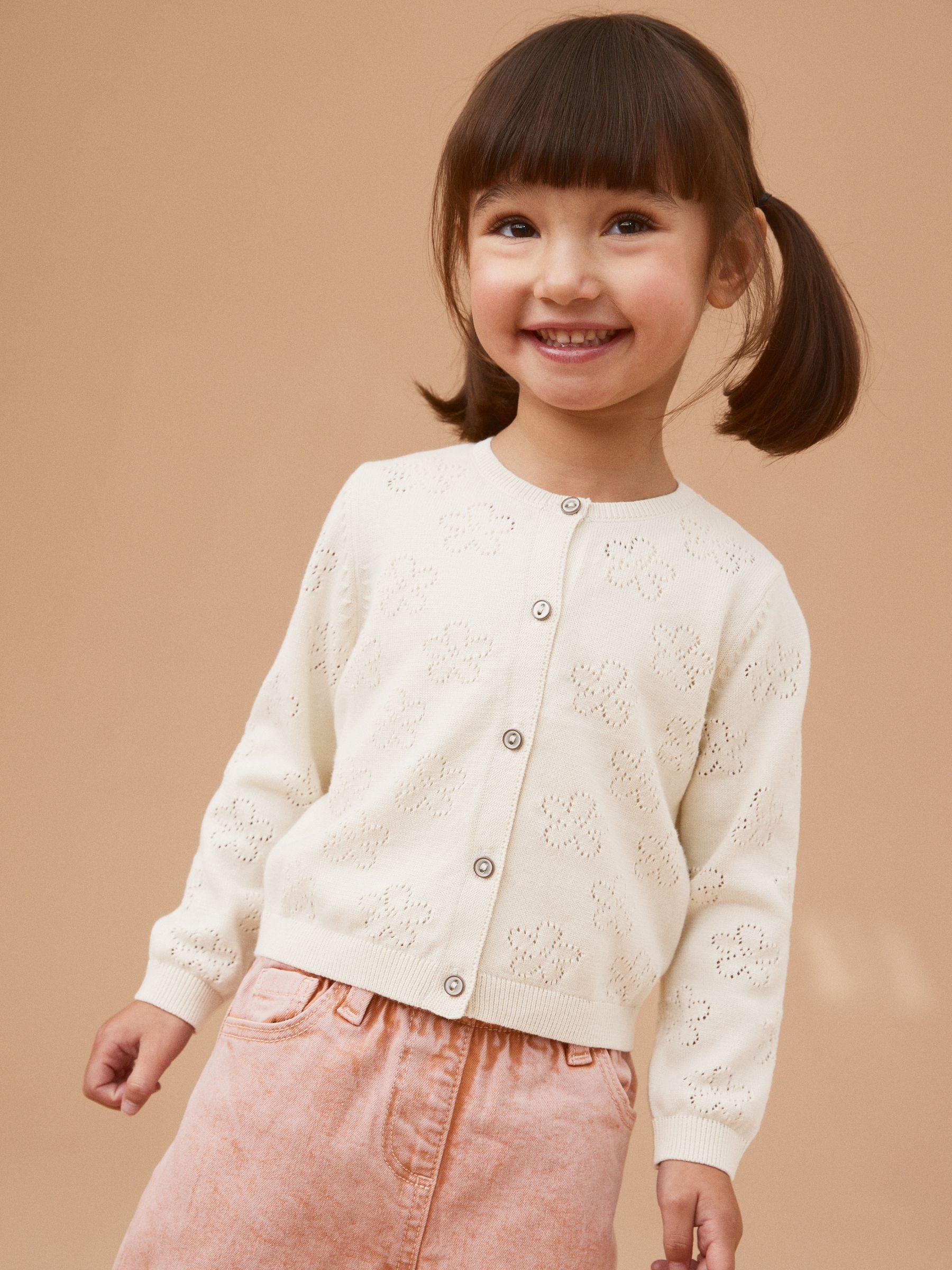 Cream pointelle cardigan best sale