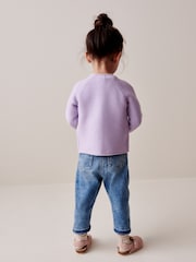 Pink 100% Cotton Crochet Character Cardigan (3mths-7yrs) - Image 3 of 7