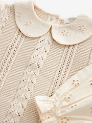 Ecru Marl 100% Cotton Collar Jumper (3mths-7yrs) - Image 8 of 8