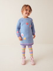 Blue Jumper Dress and Tights Set (3mths-7yrs) - Image 2 of 7