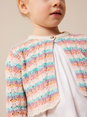 Regenbogenfarben - Gehäkelte Strickjacke aus 100 % Baumwolle (3M.–10J.) - Bild 3 von 7