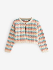 Regenbogenfarben - Gehäkelte Strickjacke aus 100 % Baumwolle (3M.–10J.) - Bild 5 von 7